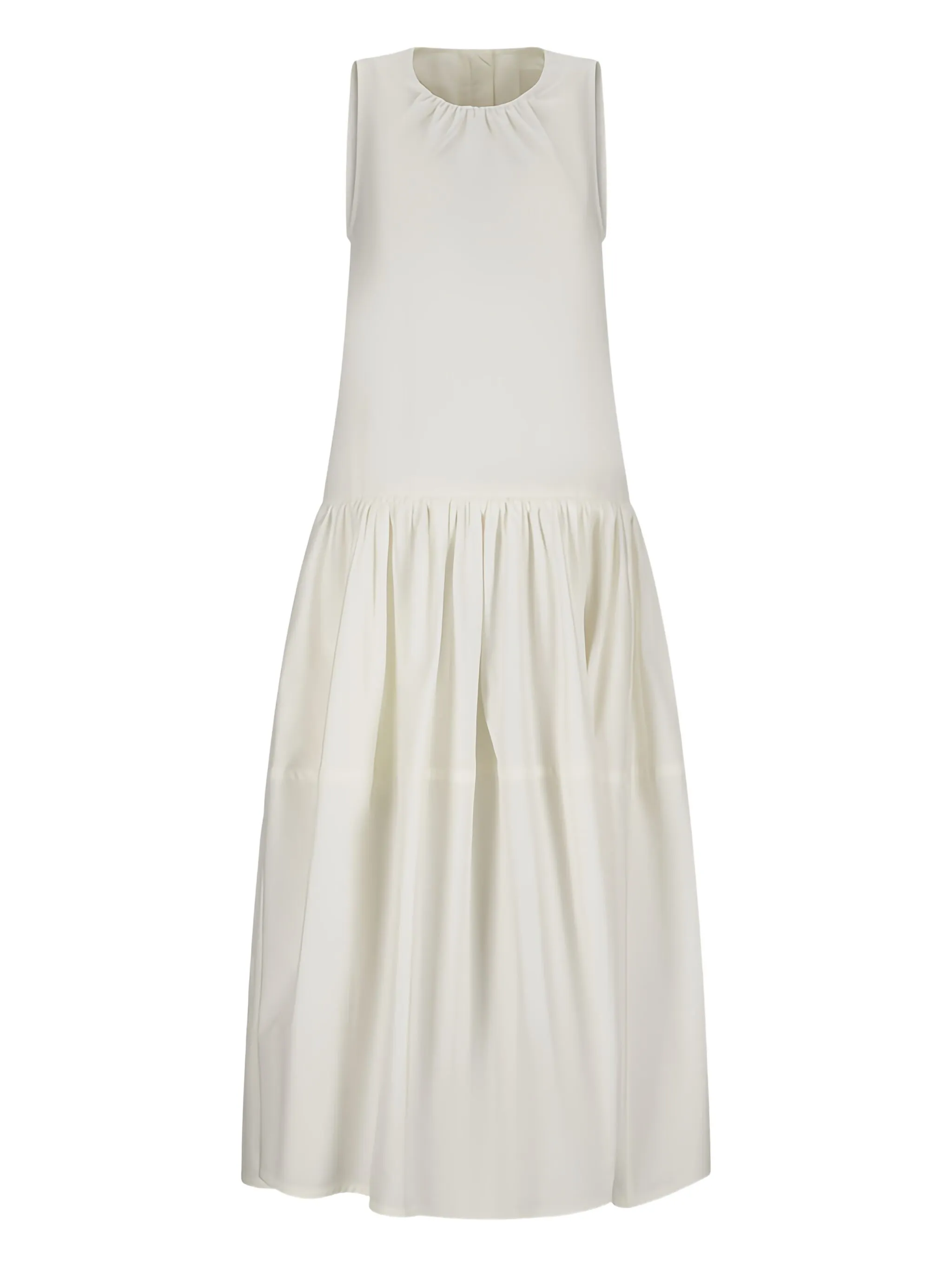 Платье без рукавов со сборками Jil Sander, белый
Платье без рукавов со сборками Jil Sander, белый