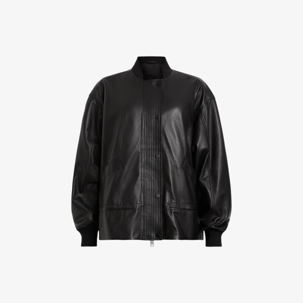 Кожаная куртка-бомбер Sofie свободного кроя с ребристым воротником Allsaints, черный
Кожаная куртка-бомбер Sofie свободного кроя с ребристым воротником Allsaints, черный