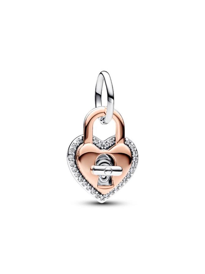 Шарм Pandora Two-tone Twistable Heart Padlock Double Dangle Charm, стерлинговое серебро/розовое золото
Шарм Pandora Two-tone Twistable Heart Padlock Double Dangle Charm, стерлинговое серебро/розовое золото