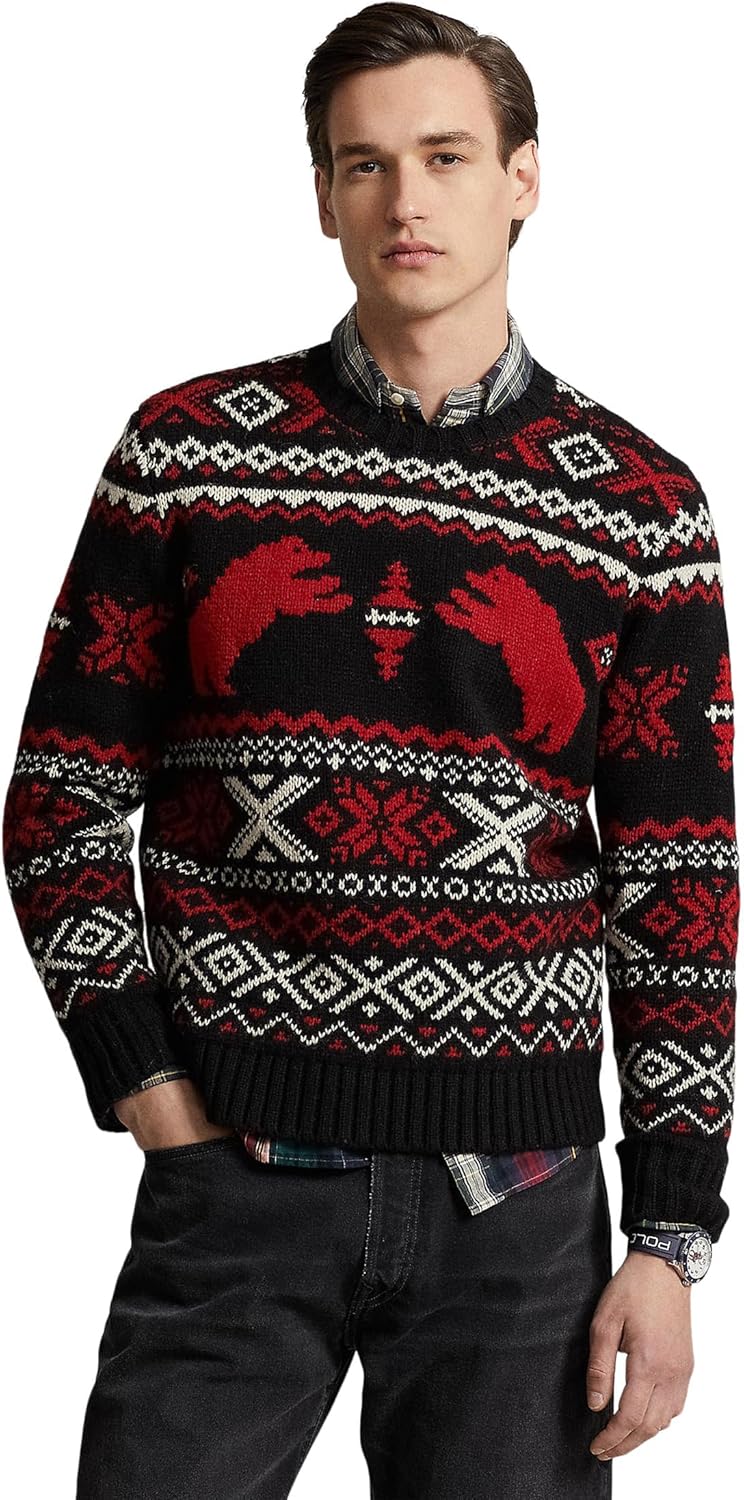 POLO RALPH LAUREN мужской свитер из шерсти с узором Fair Isle и полярным медведем, Black Combo
POLO RALPH LAUREN мужской свитер из шерсти с узором Fair Isle и полярным медведем, Black Combo