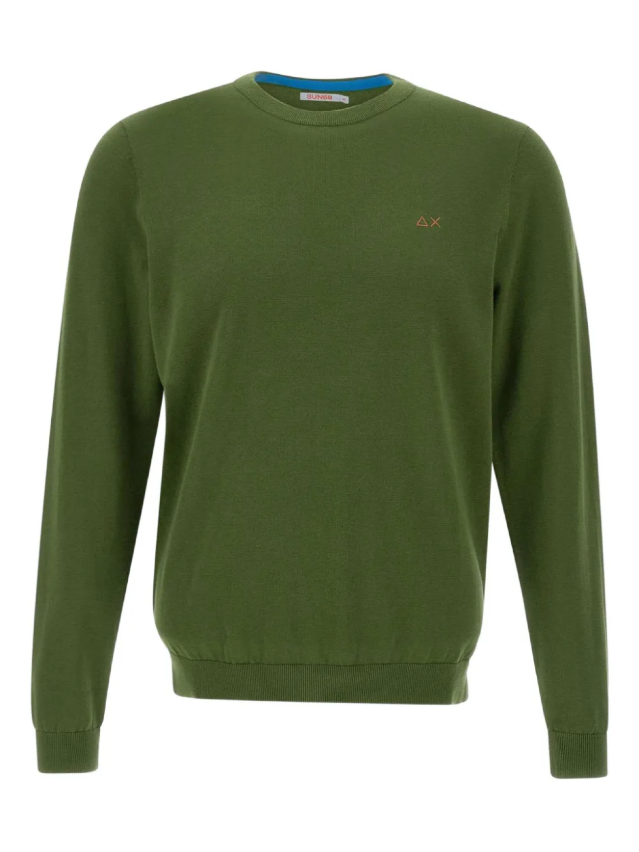 Хлопковый джемпер с круглым вырезом Sun68, зеленый 
Хлопковый джемпер с круглым вырезом Sun68, зеленый