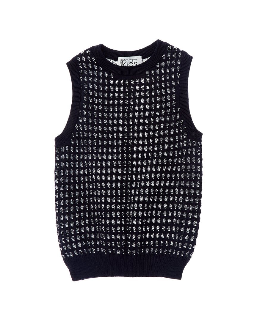 Осенний кашемировый двухцветный свитер без рукавов с двойной сеткой Autumn Cashmere, синий 
Осенний кашемировый двухцветный свитер без рукавов с двойной сеткой Autumn Cashmere, синий