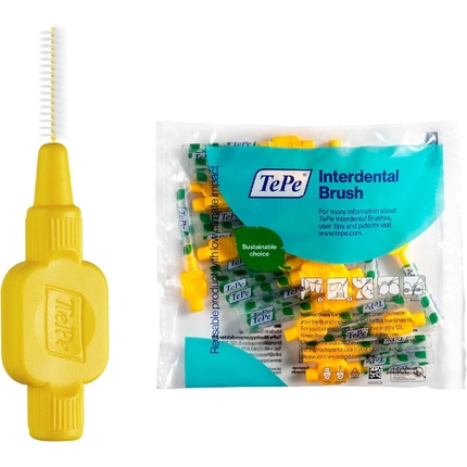 Межзубной ершик оригинальный желтый 0,7 мм 20 шт Tepe
Межзубной ершик оригинальный желтый 0,7 мм 20 шт Tepe