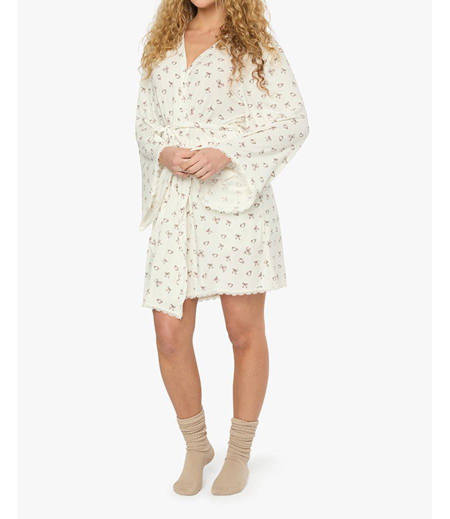 Женский халат с кружевной отделкой WeWoreWhat, Ivory/chestnut
Женский халат с кружевной отделкой WeWoreWhat, Ivory/chestnut