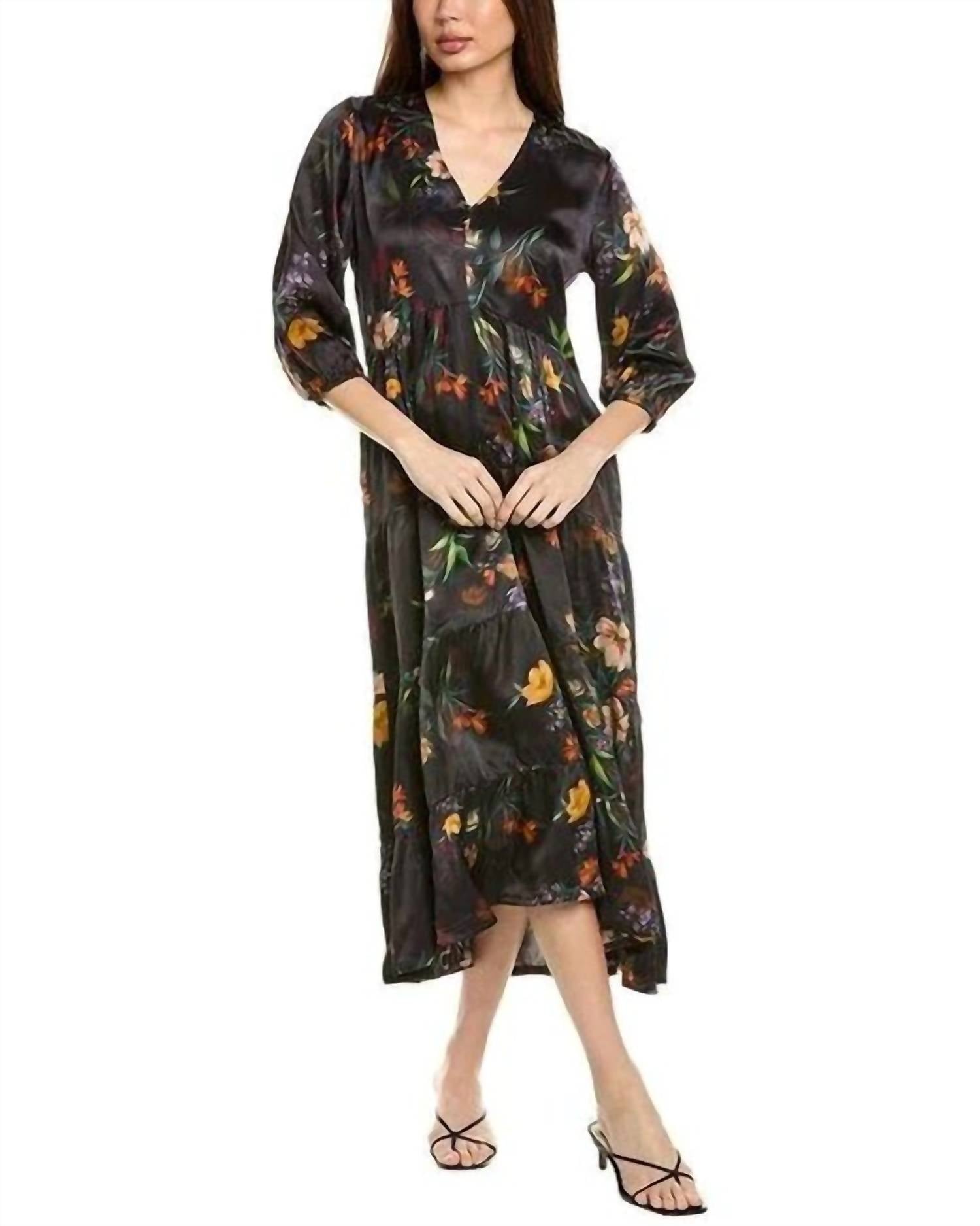 Платье с рукавами-фонариками, ярусами и узором "шеврон" в цвете Villa Noire Johnny Was, Villa Noire
Платье с рукавами-фонариками, ярусами и узором "шеврон" в цвете Villa Noire Johnny Was, Villa Noire