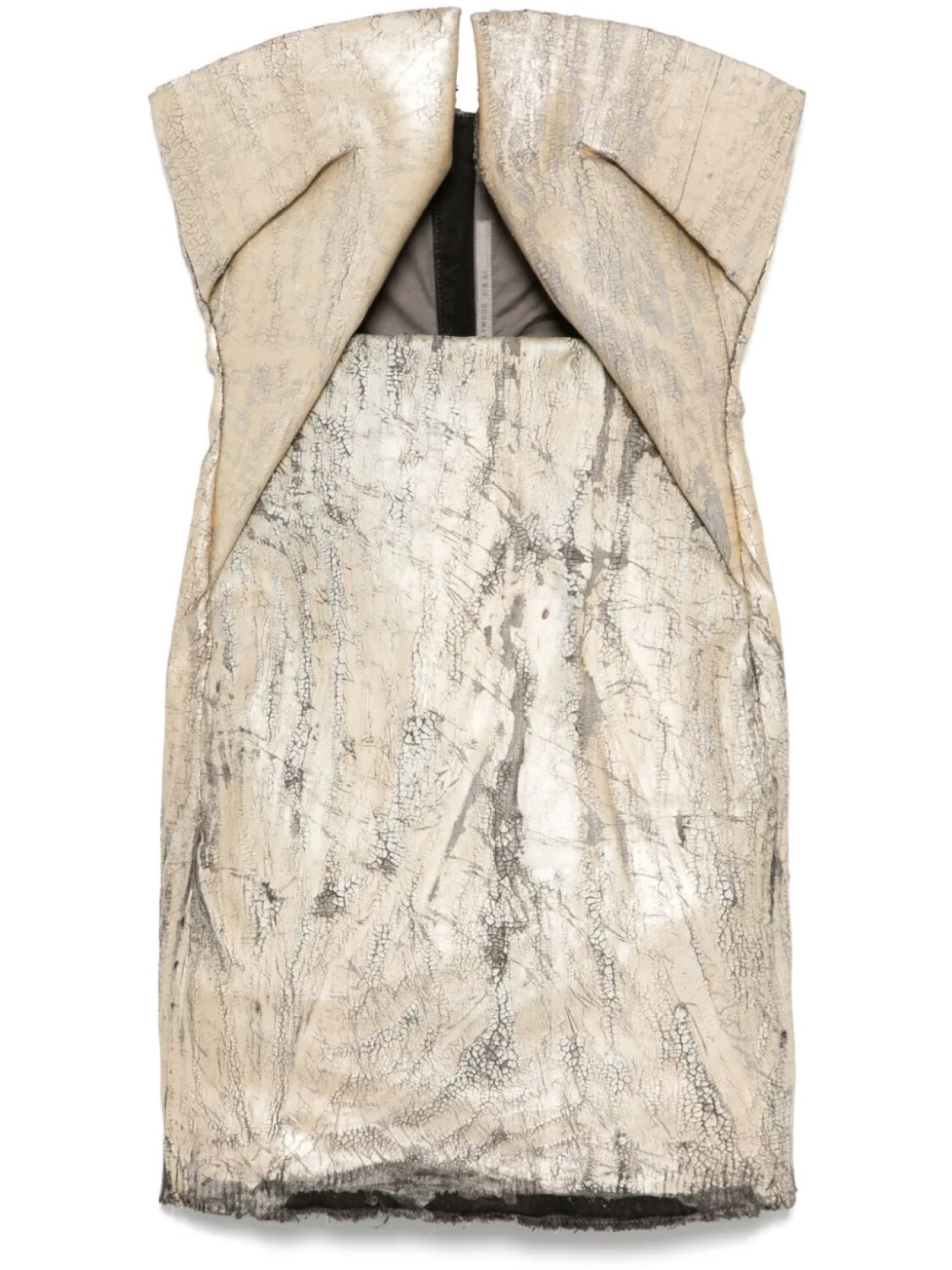 Мини-платье Rick Owens с зубчатой отделкой, золотой 
Мини-платье Rick Owens с зубчатой отделкой, золотой