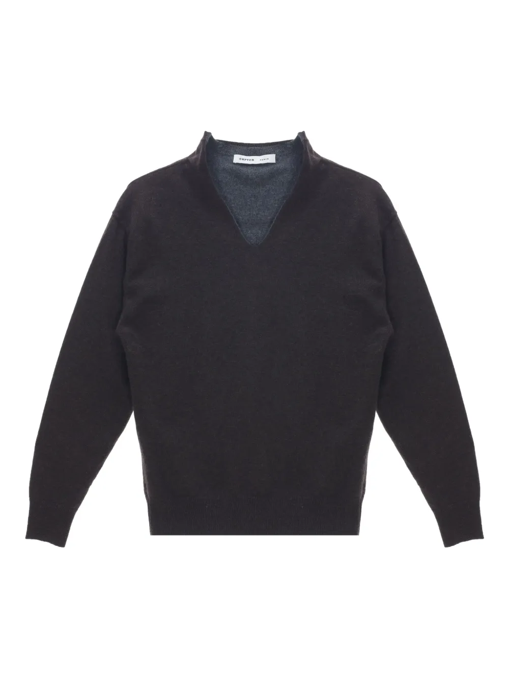 Кашемировый свитер с V-образным вырезом Carven, зеленый 
Кашемировый свитер с V-образным вырезом Carven, зеленый