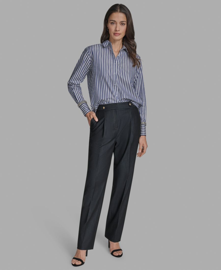 Женская полосатая рубашка с манжетами, украшенными стразами BCBG, Blue/white
Женская полосатая рубашка с манжетами, украшенными стразами BCBG, Blue/white