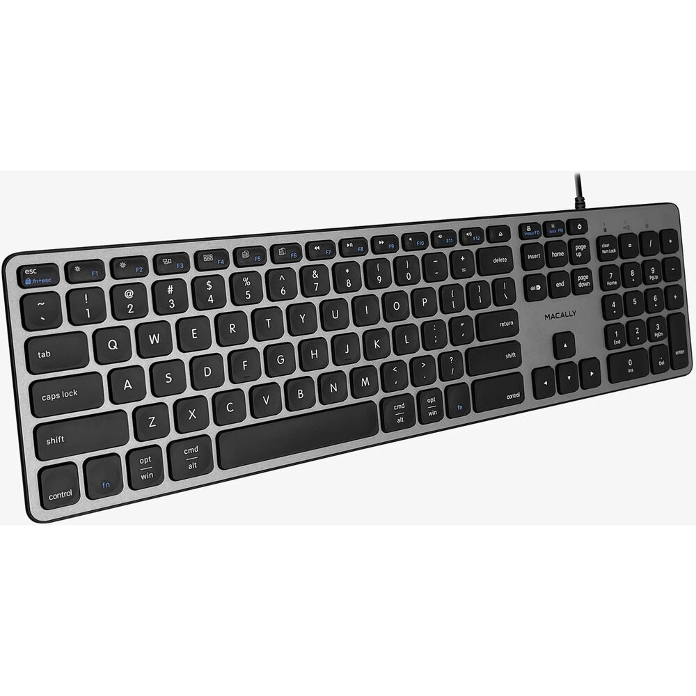 Полноразмерная клавиатура Macally USB-C со встроенным 3-портовым USB-концентратором для Mac
Полноразмерная клавиатура Macally USB-C со встроенным 3-портовым USB-концентратором для Mac
