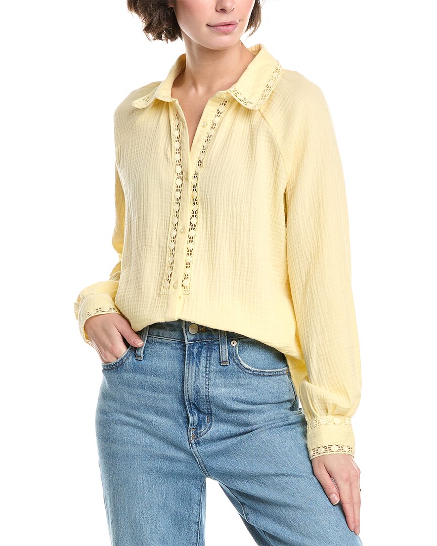 Nanette Lepore Блузка с кружевной отделкой Nanette Nanette Lepore, желтый 
Nanette Lepore Блузка с кружевной отделкой Nanette Nanette Lepore, желтый