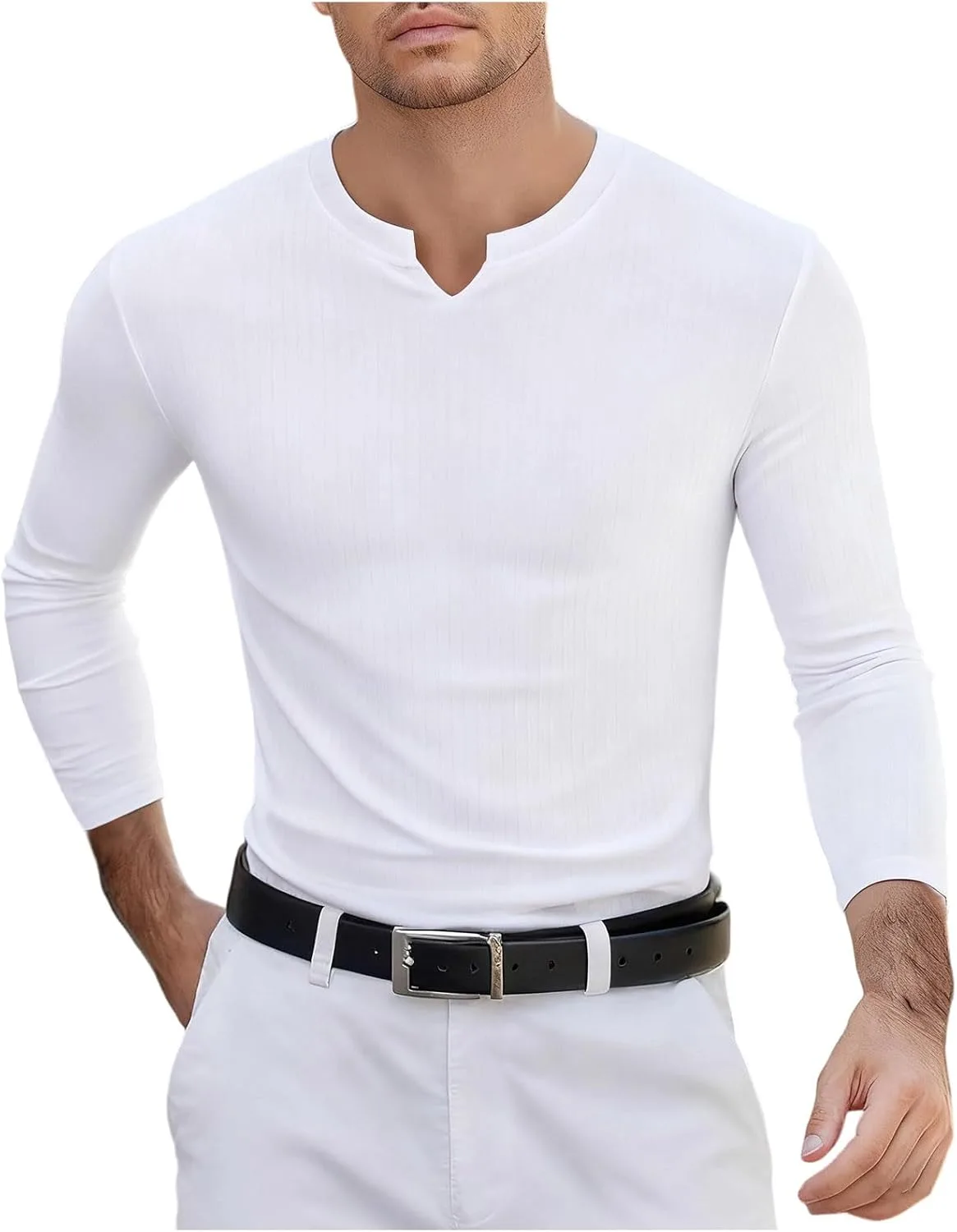 Мужская футболка с длинным рукавом и V-образным вырезом, Slim Fit, Ribbed Xiaojmake
Мужская футболка с длинным рукавом и V-образным вырезом, Slim Fit, Ribbed Xiaojmake