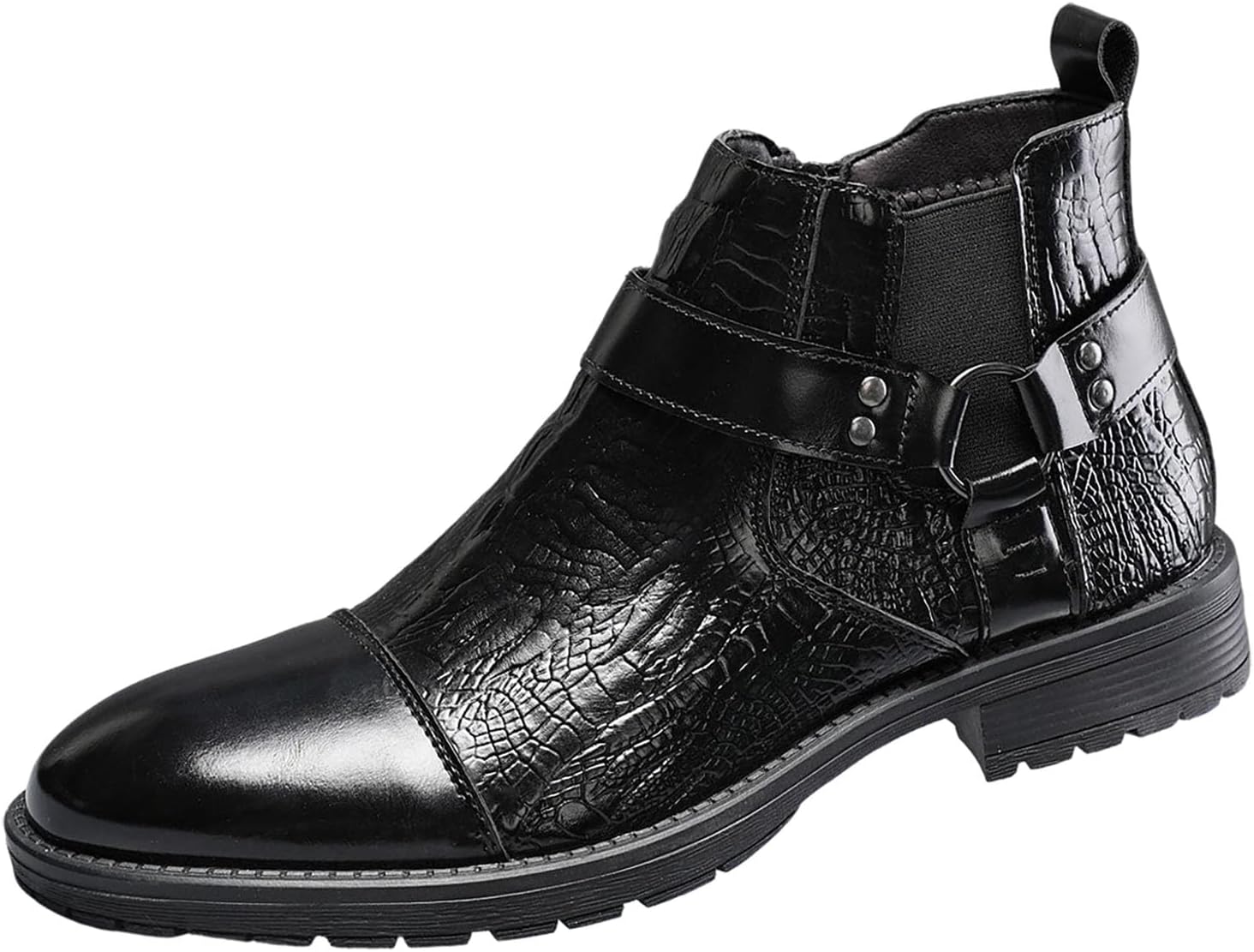 Мужские кожаные массивные ботинки Chelsea NXNBHSL с боковой молнией, повседневные, с круглым носком, металлическим декором, платформой, ботинки до щиколотки для работы, вечеринок и вечерних нарядов, черный
Мужские кожаные массивные ботинки Chelsea NXNBHSL с боковой молнией, повседневные, с круглым носком, металлическим декором, платформой, ботинки до щиколотки для работы, вечеринок и вечерних нарядов, черный