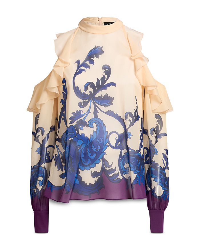 Шелковый топ с открытыми плечами Etro, белый
Шелковый топ с открытыми плечами Etro, белый