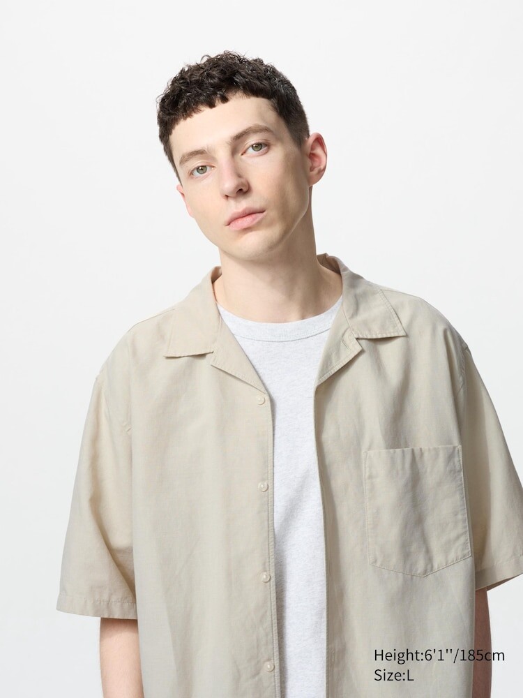 Рубашка из льняной смеси с коротким рукавом Uniqlo, цвет 32 бежевый
Рубашка из льняной смеси с коротким рукавом Uniqlo, цвет 32 бежевый