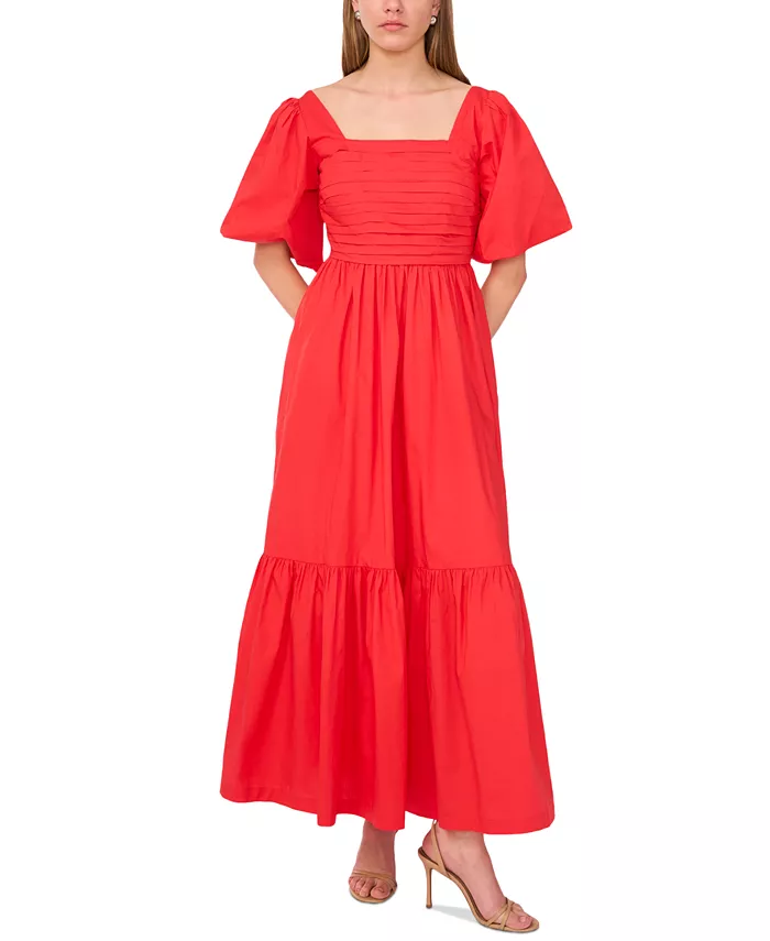 Женское макси-платье с квадратным вырезом, пышными рукавами и завязками на спине CeCe, красный
Женское макси-платье с квадратным вырезом, пышными рукавами и завязками на спине CeCe, красный
