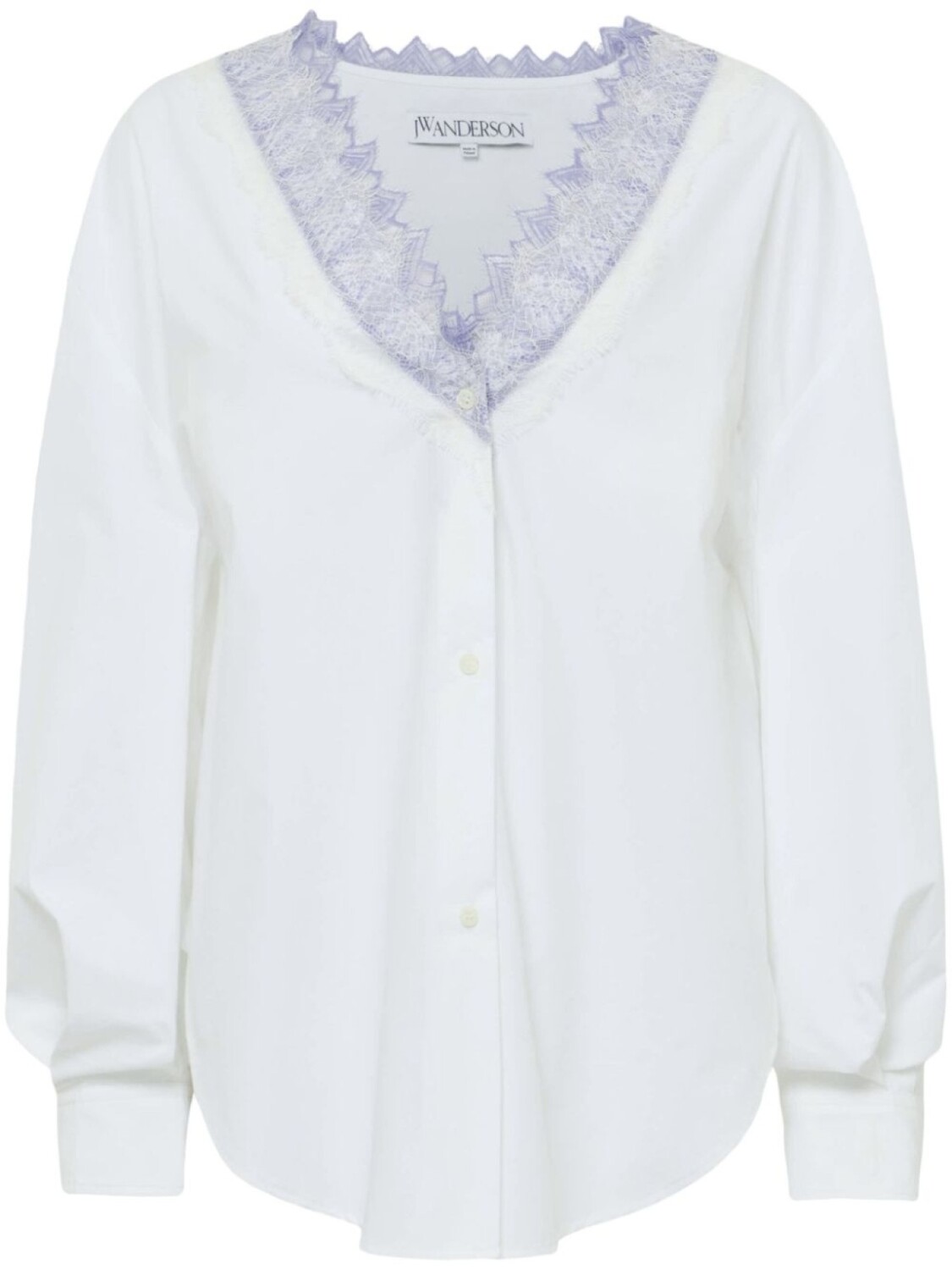Рубашка с V-образным вырезом и кружевной отделкой JW Anderson, белый
Рубашка с V-образным вырезом и кружевной отделкой JW Anderson, белый