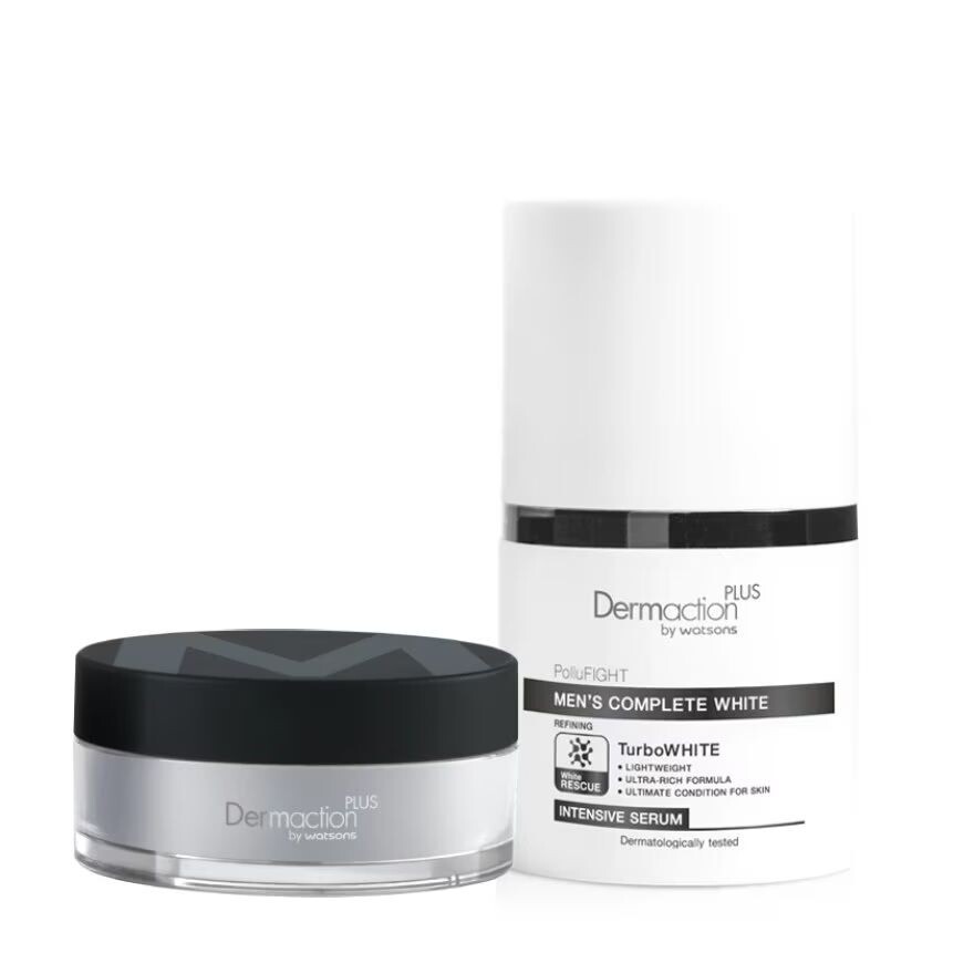 Dermaction Plus by Watsons Мужская полная белая интенсивная сыворотка 30 мл + идеальная полупрозрачная рассыпчатая пудра Transparec, NULL
Dermaction Plus by Watsons Мужская полная белая интенсивная сыворотка 30 мл + идеальная полупрозрачная рассыпчатая пудра Transparec, NULL
