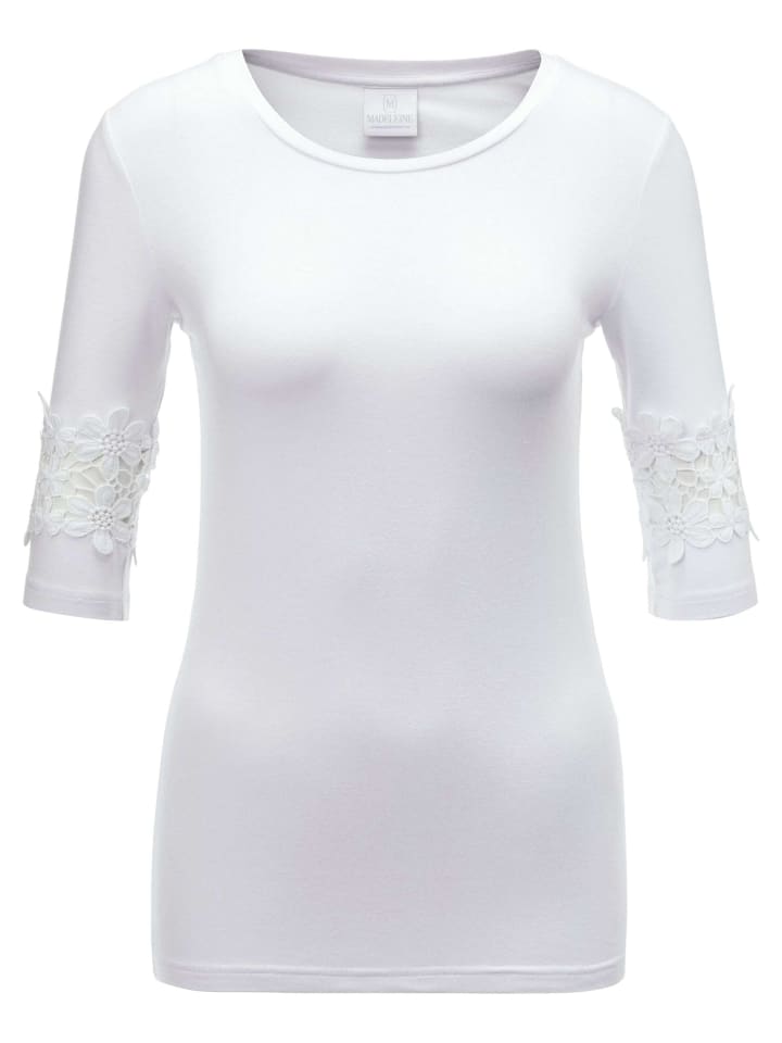MADELEINE Белая футболка с короткими рукавами и кружевной отделкой, Белый, MADELEINE Белая футболка с короткими рукавами и кружевной отделкой
MADELEINE Белая футболка с короткими рукавами и кружевной отделкой, Белый, MADELEINE Белая футболка с короткими рукавами и кружевной отделкой