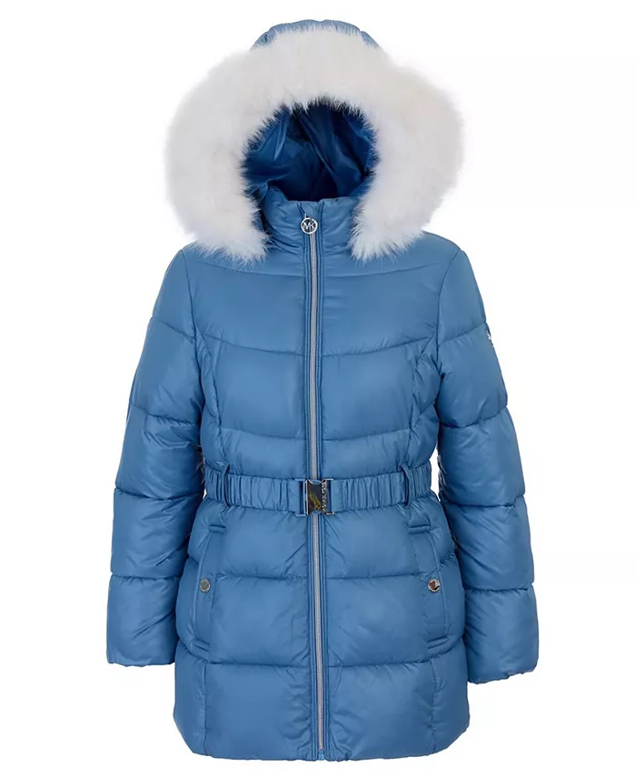 Стеганая куртка с поясом для малышей и маленьких девочек Michael Kors, синий
Стеганая куртка с поясом для малышей и маленьких девочек Michael Kors, синий