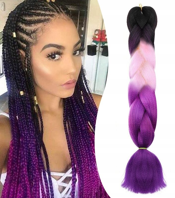 Синтетические волосы, косы, черно-розово-фиолетовые пряди Mawe
Синтетические волосы, косы, черно-розово-фиолетовые пряди Mawe