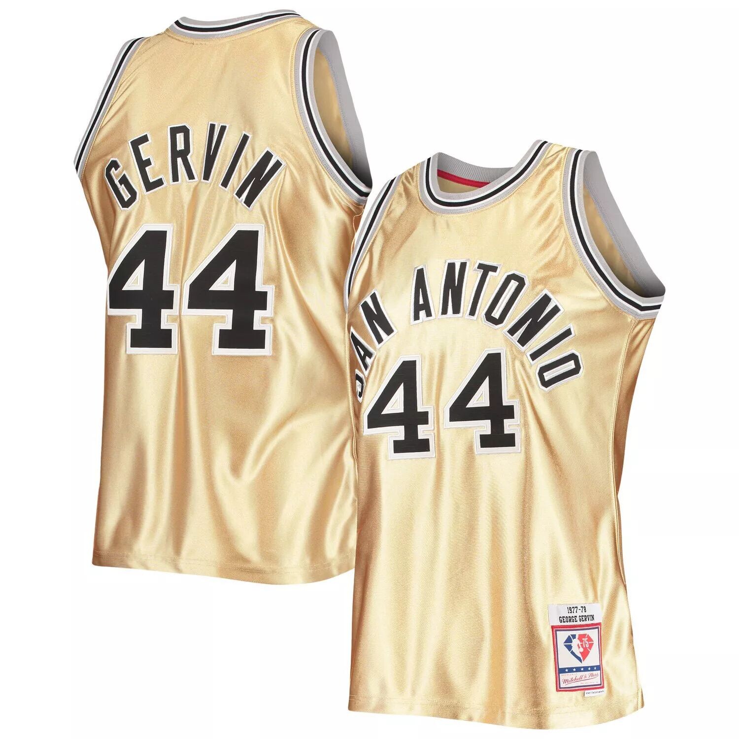 Мужская майка Mitchell & Ness George Gervin Gold San Antonio Spurs 75th Anniversary 1977-78 Hardwood Classics Swingman Jersey
Мужская майка Mitchell & Ness George Gervin Gold San Antonio Spurs 75th Anniversary 1977-78 Hardwood Classics Swingman Jersey