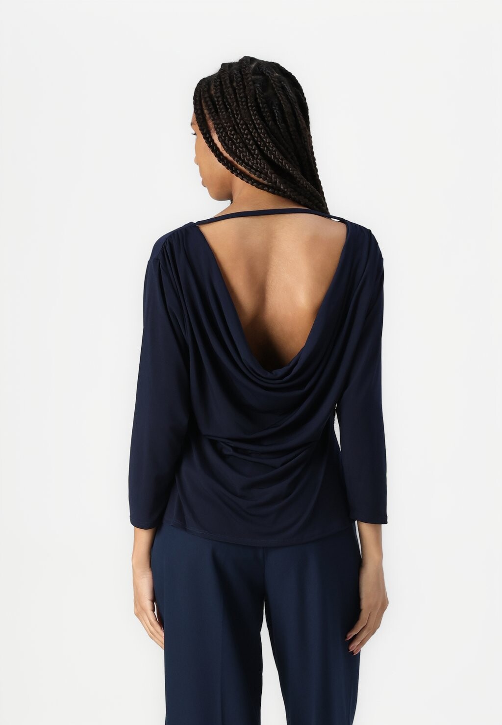 Топ с длинными рукавами COWL BACK WITH THREE QUARTER SLEEVE Anna Field, темно-синий 
Топ с длинными рукавами COWL BACK WITH THREE QUARTER SLEEVE Anna Field, темно-синий