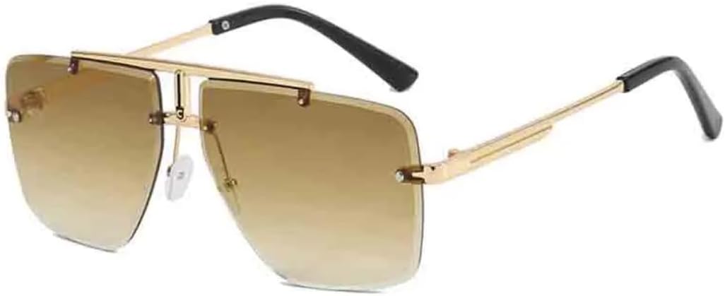 Модные ретро-солнцезащитные очки без оправы для мужчин и женщин, с двойной перемычкой, металлической оправой, очки для вождения, защита от УФ-излучения UV400 VVTWSSW, Gold Tea
Модные ретро-солнцезащитные очки без оправы для мужчин и женщин, с двойной перемычкой, металлической оправой, очки для вождения, защита от УФ-излучения UV400 VVTWSSW, Gold Tea