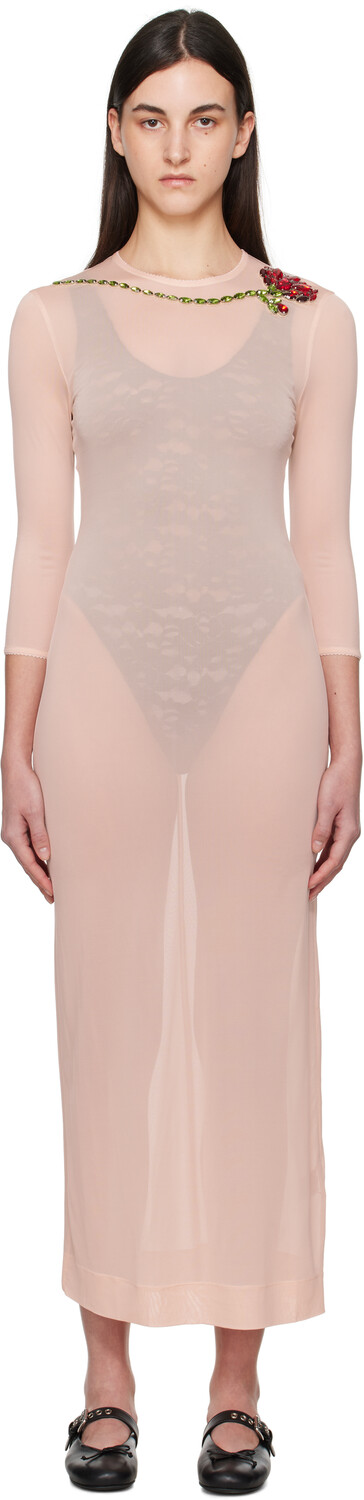 Розовое облегающее балетное сетчатое платье-футляр макси Simone Rocha
Розовое облегающее балетное сетчатое платье-футляр макси Simone Rocha