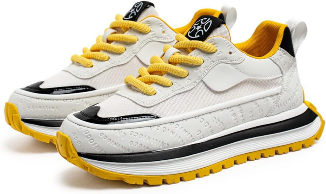 Мужские кроссовки на шнуровке с толстой подошвой, дышащей сеткой, удобные, с высокой эластичностью, противоскользящие, повседневные спортивные туфли для ходьбы, бега и ежедневного ношения на улице Ctkvbmeoi, желтый
Мужские кроссовки на шнуровке с толстой подошвой, дышащей сеткой, удобные, с высокой эластичностью, противоскользящие, повседневные спортивные туфли для ходьбы, бега и ежедневного ношения на улице Ctkvbmeoi, желтый