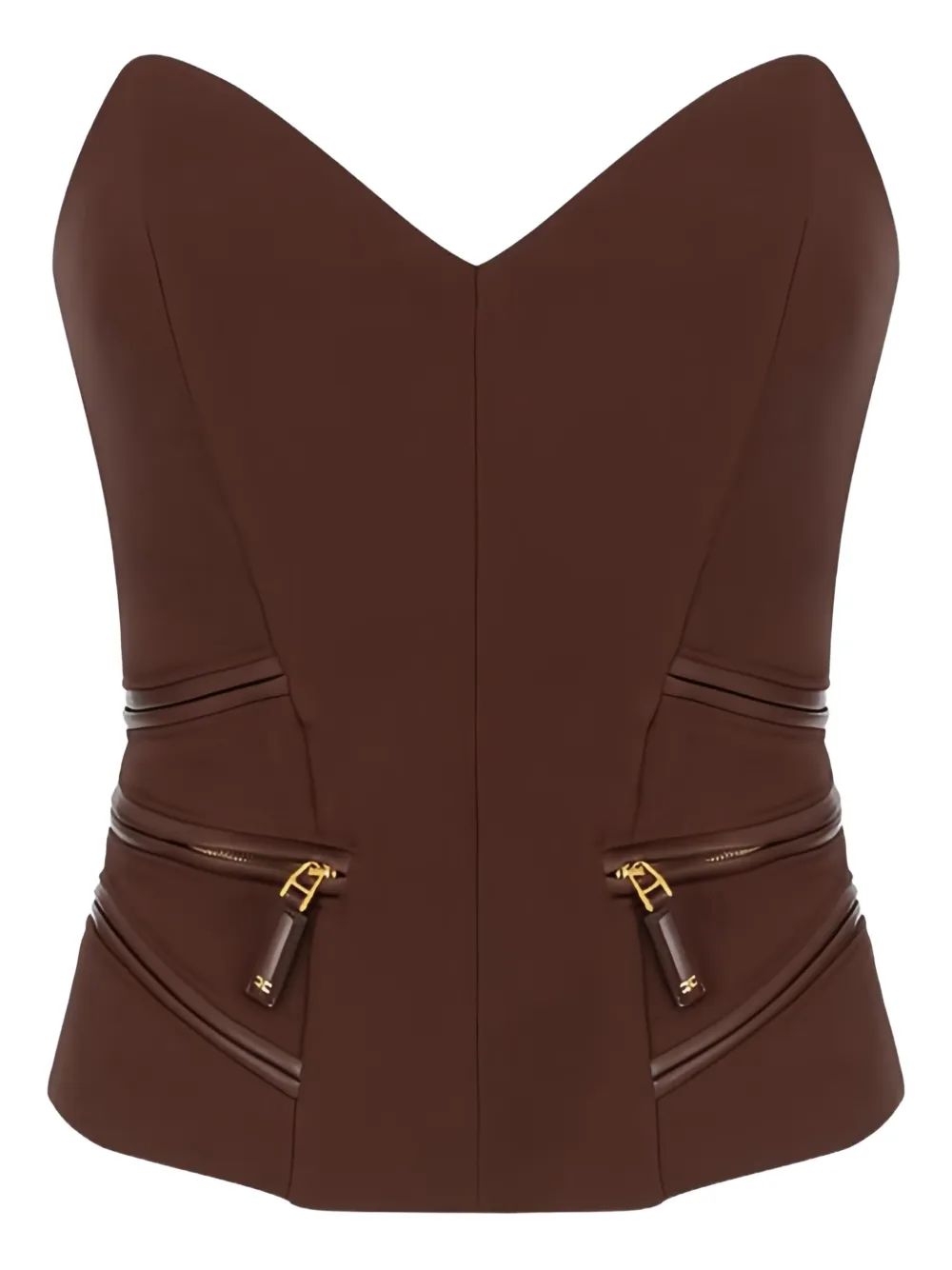 Бюстье на молнии Elisabetta Franchi, коричневый
Бюстье на молнии Elisabetta Franchi, коричневый