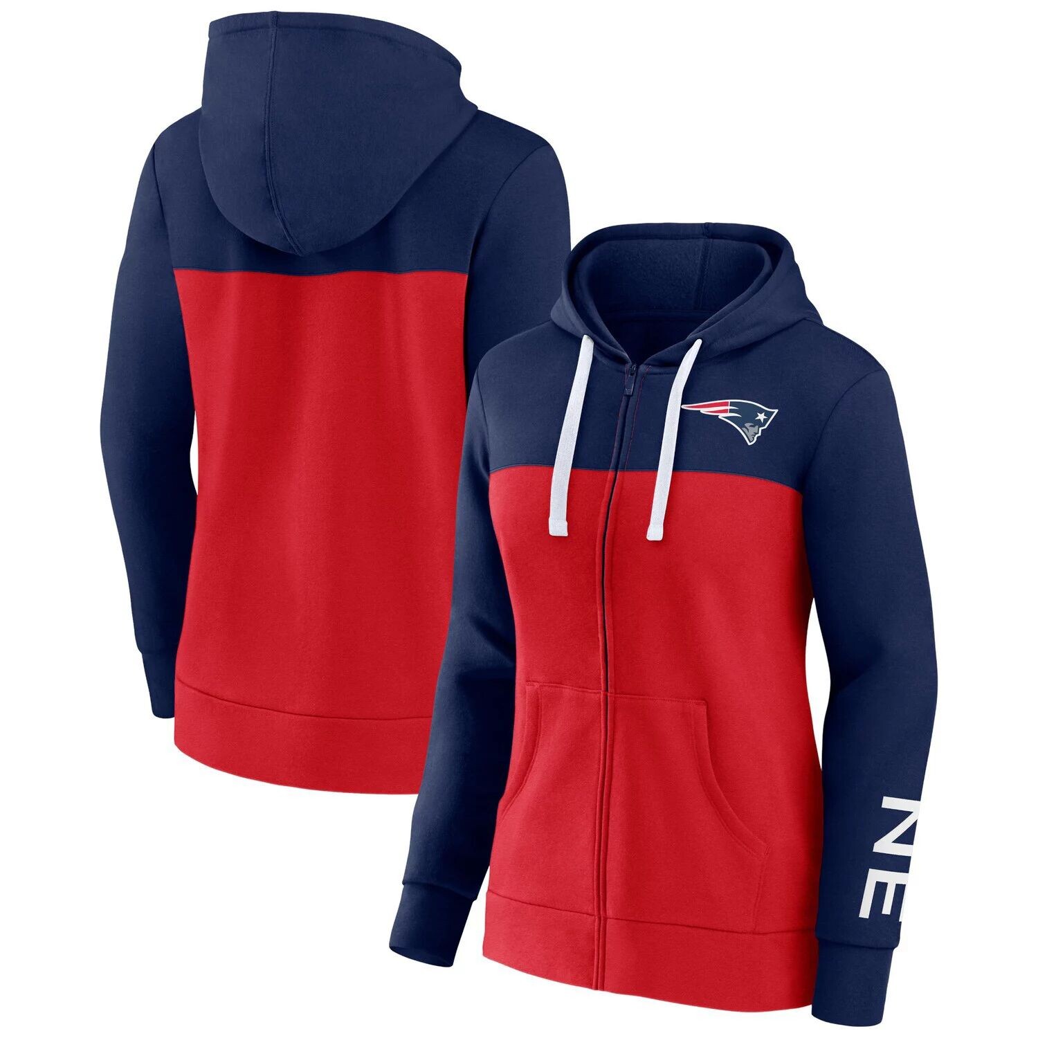Женская толстовка с молнией во всю длину и темно-синим/красным логотипом Fanatics New England Patriots Take The Field с цветными блоками Fanatics
Женская толстовка с молнией во всю длину и темно-синим/красным логотипом Fanatics New England Patriots Take The Field с цветными блоками Fanatics