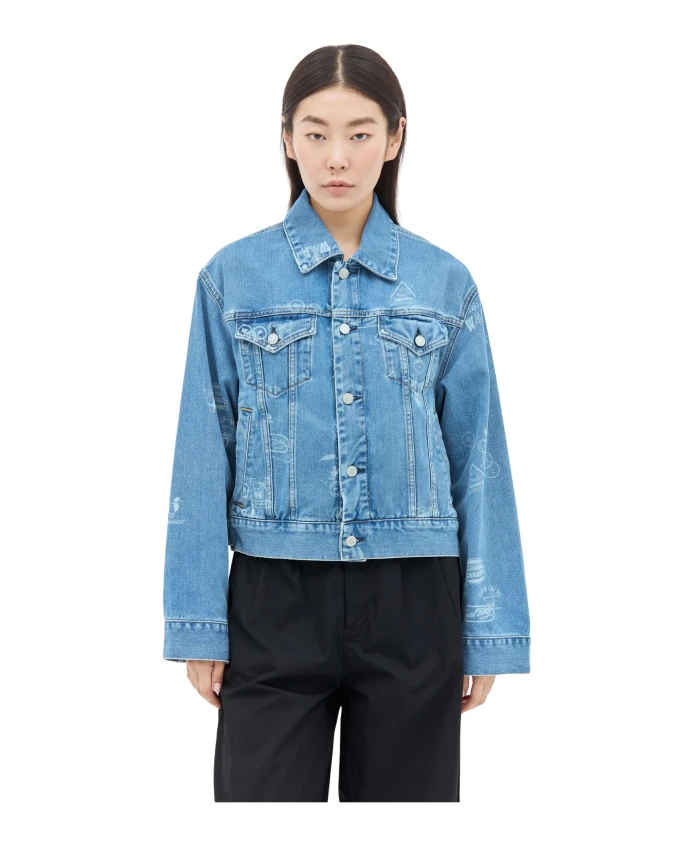 Джинсовая куртка с графичным принтом Carhartt Wip, синий 
Джинсовая куртка с графичным принтом Carhartt Wip, синий