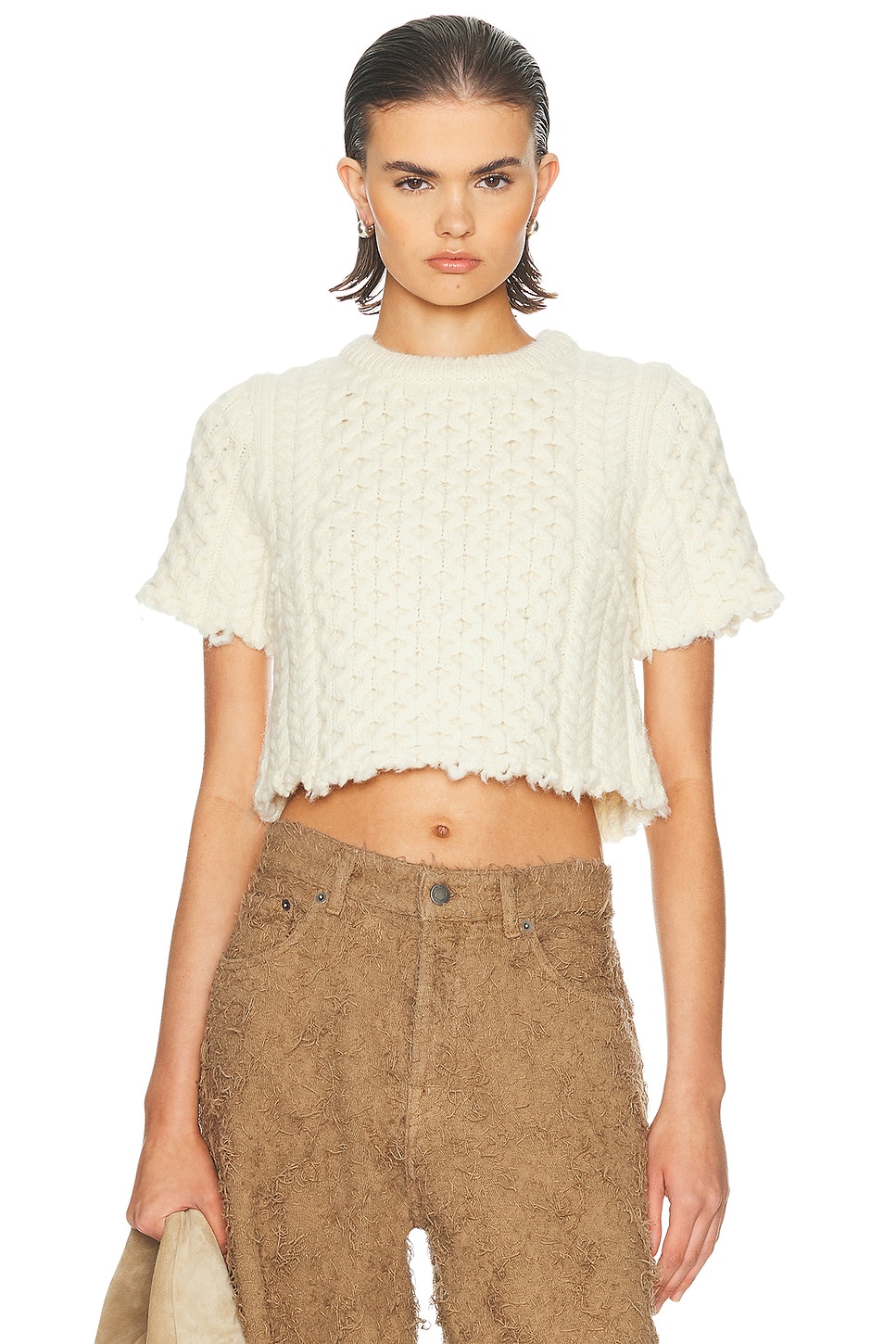 Укороченный вязаный свитер рыбака R13, Cream
Укороченный вязаный свитер рыбака R13, Cream