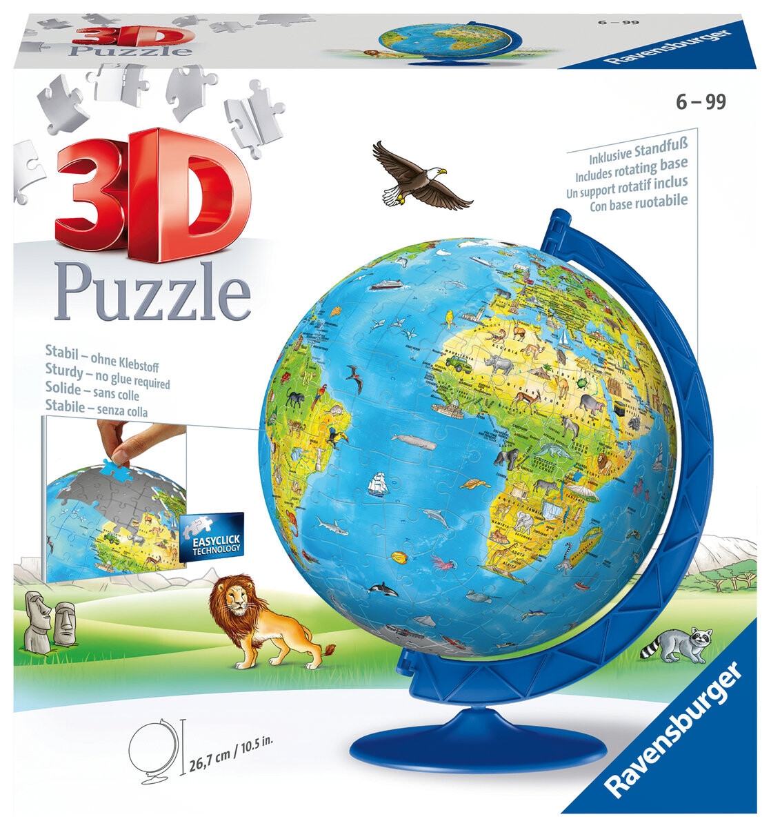 Ravensburger, 3D пазл, Детский глобус, 180 шт.
Ravensburger, 3D пазл, Детский глобус, 180 шт.