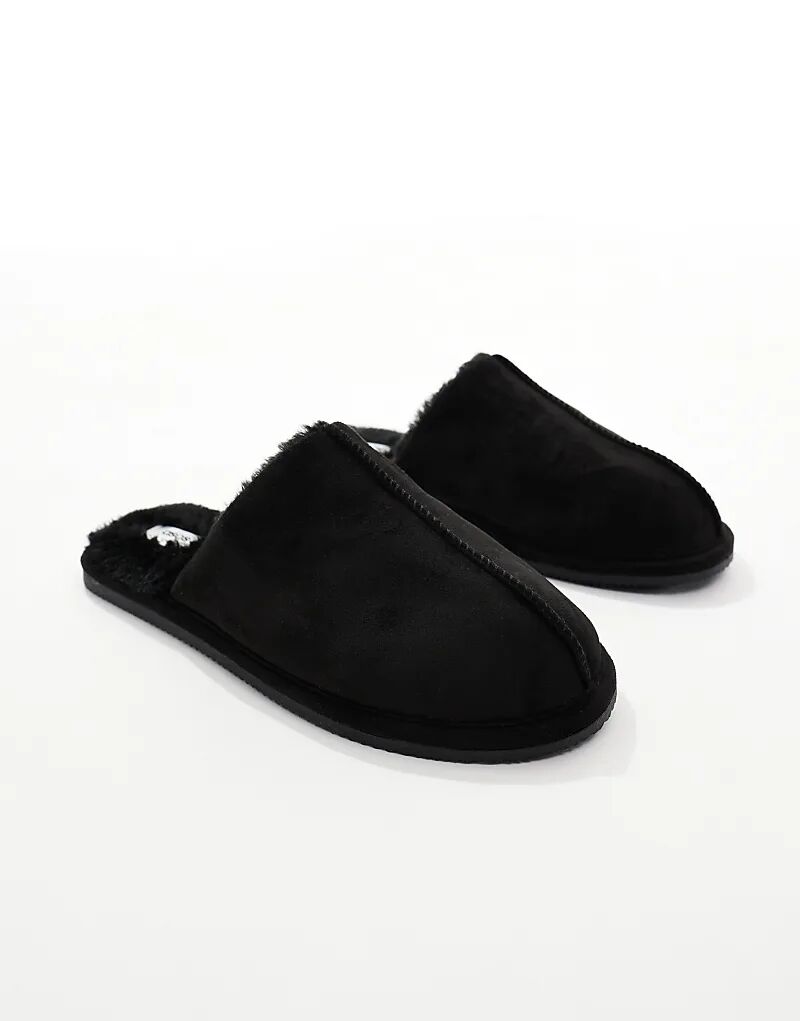 Черные тапочки-мюли ASOS DESIGN с подкладкой из искусственной овчины
Черные тапочки-мюли ASOS DESIGN с подкладкой из искусственной овчины