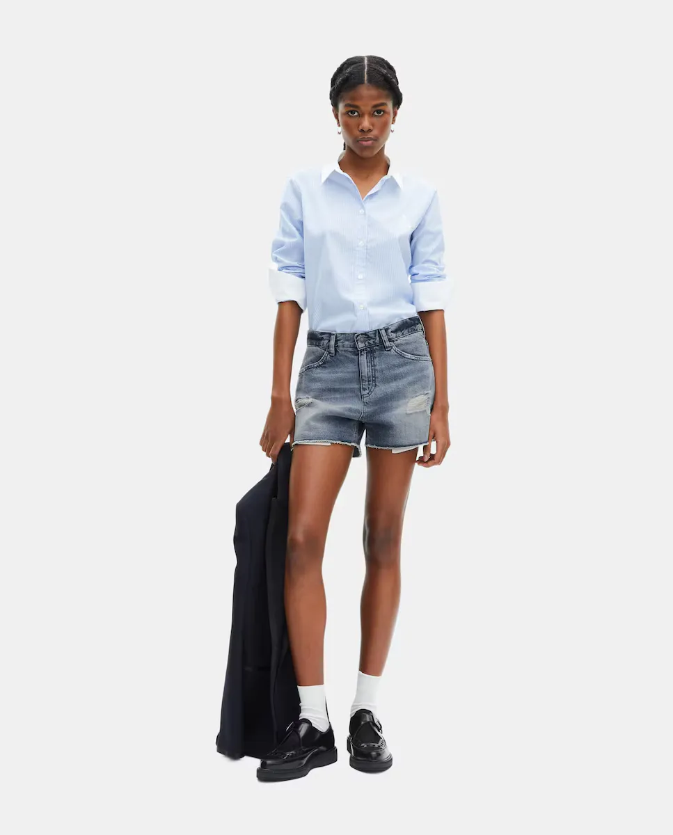 Женские джинсовые шорты с потертостями The Kooples, синий
Женские джинсовые шорты с потертостями The Kooples, синий