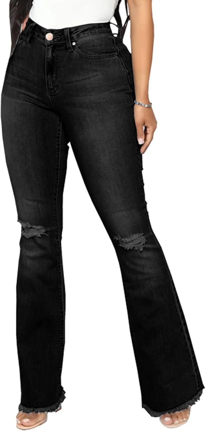 Винтажные джинсы Bell Bottom для женщин с высокой талией, рваными дырами и необработанным краем ZonJie
Винтажные джинсы Bell Bottom для женщин с высокой талией, рваными дырами и необработанным краем ZonJie