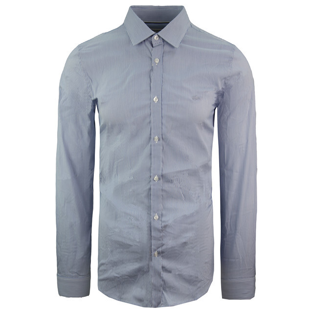 Приталенная мужская эластичная рубашка синего цвета Lacoste, синий 
Приталенная мужская эластичная рубашка синего цвета Lacoste, синий