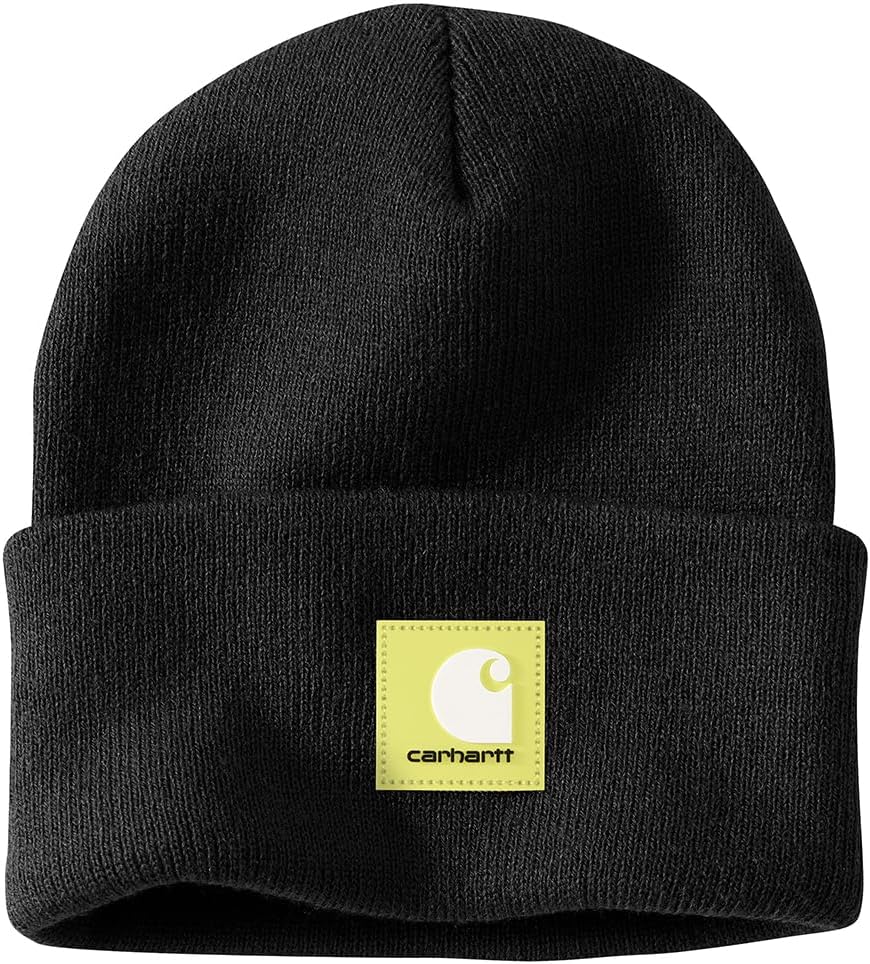 Carhartt мужская вязаная шапка с резиновой нашивкой, Black
Carhartt мужская вязаная шапка с резиновой нашивкой, Black