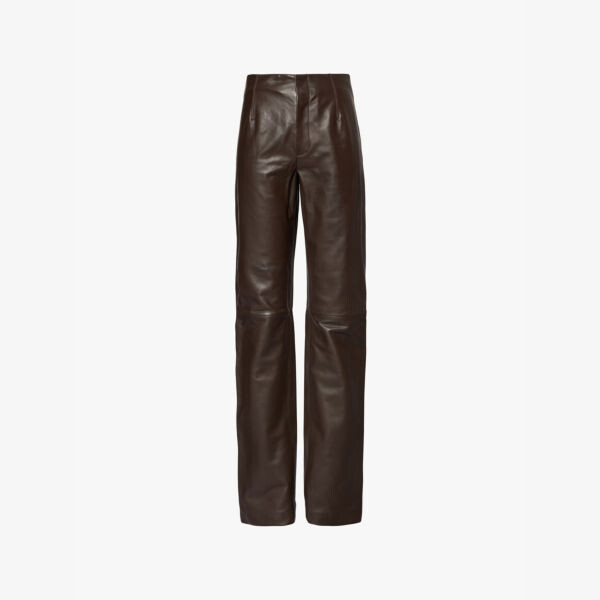 Прямые кожаные брюки Ziggys с высокой посадкой The Frankie Shop, коричневый
Прямые кожаные брюки Ziggys с высокой посадкой The Frankie Shop, коричневый