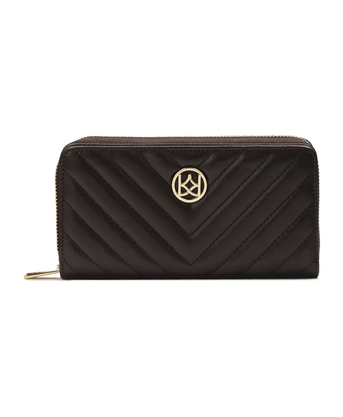 Темный кошелек с стежкой и логотипом Kazar, коричневый
Темный кошелек с стежкой и логотипом Kazar, коричневый