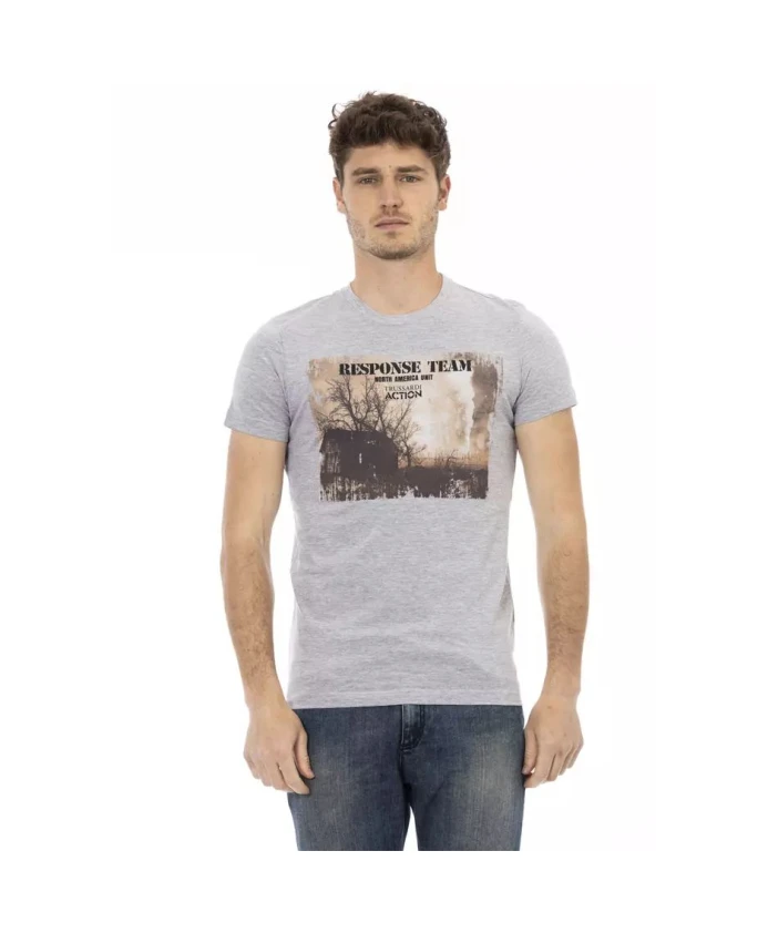 Стильная серая футболка с круглым вырезом Trussardi, серый
Стильная серая футболка с круглым вырезом Trussardi, серый