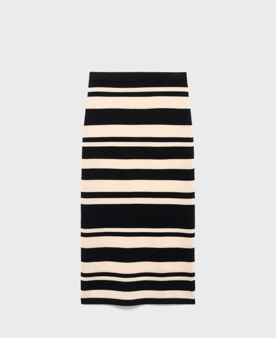 Женская вязаная юбка миди в полоску MANGO, Black
Женская вязаная юбка миди в полоску MANGO, Black