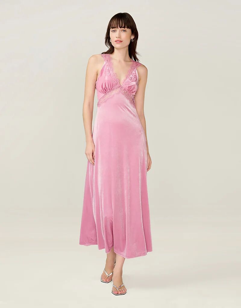 Платье макси Omnes Dresses Aurelia с кружевными деталями из розового бархата
Платье макси Omnes Dresses Aurelia с кружевными деталями из розового бархата