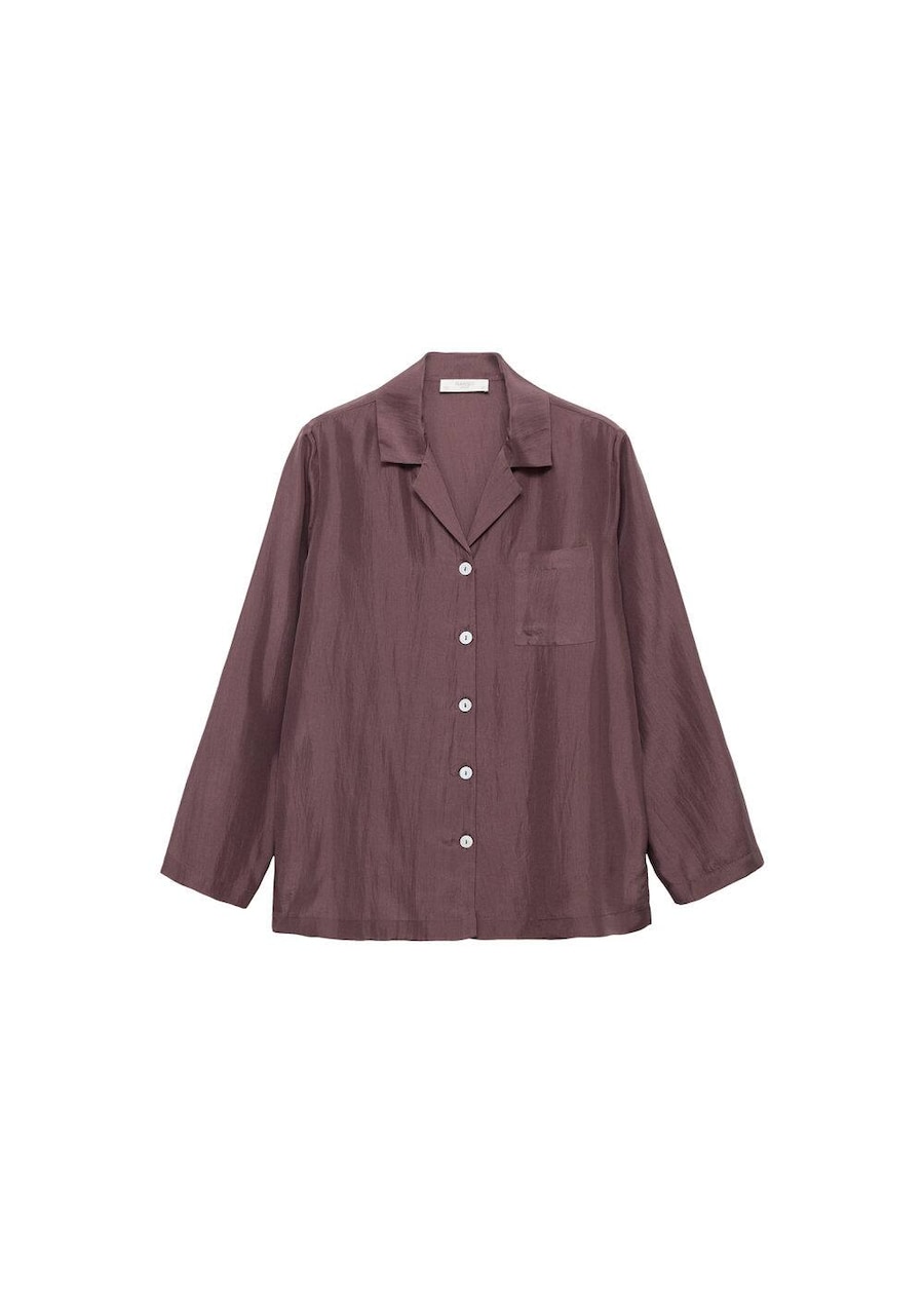 Пижамная рубашка MANGO Habo, баклажановый
Пижамная рубашка MANGO Habo, баклажановый