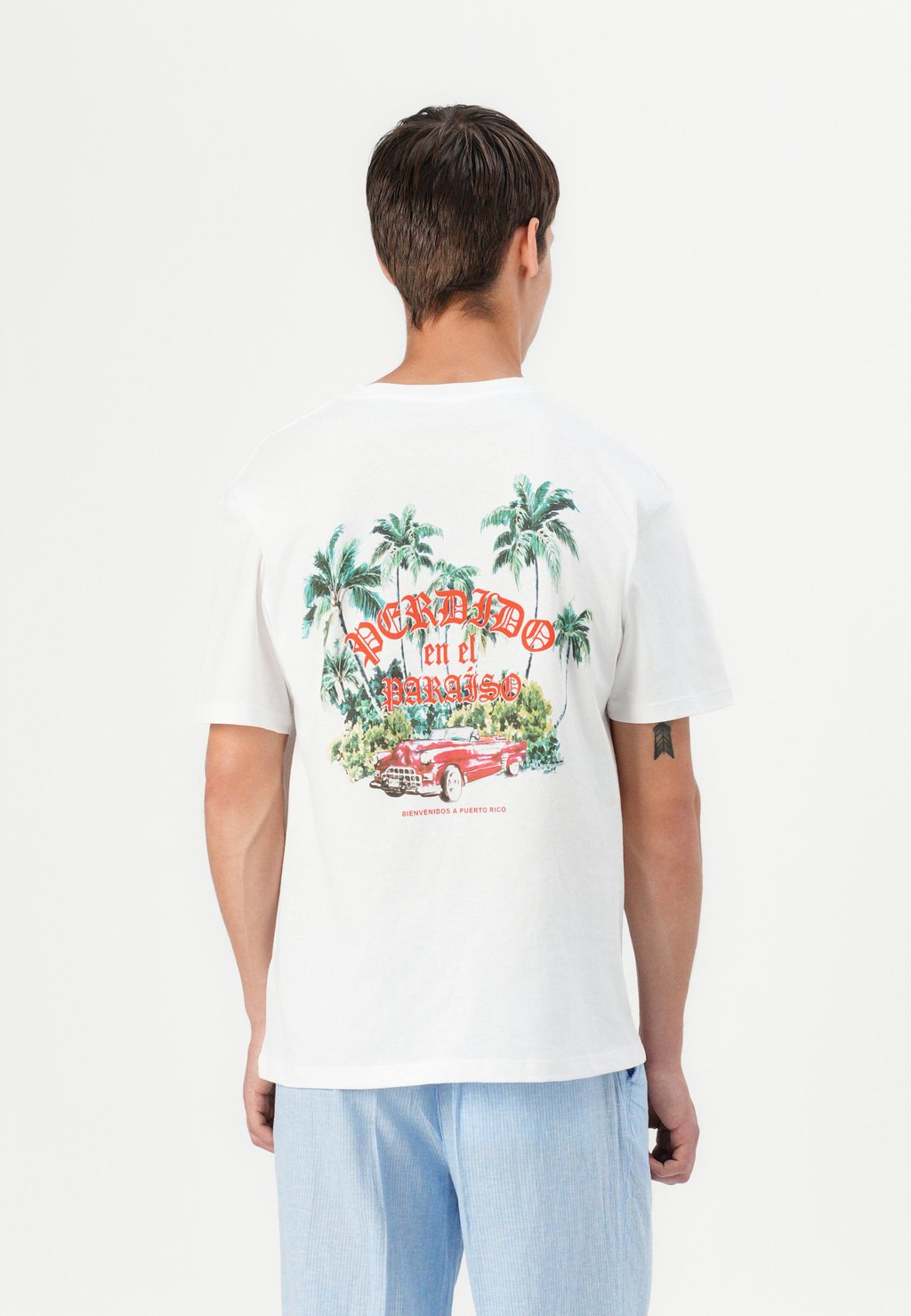 Футболка с принтом JORPUE CREW NECK Jack & Jones, белый 
Футболка с принтом JORPUE CREW NECK Jack & Jones, белый