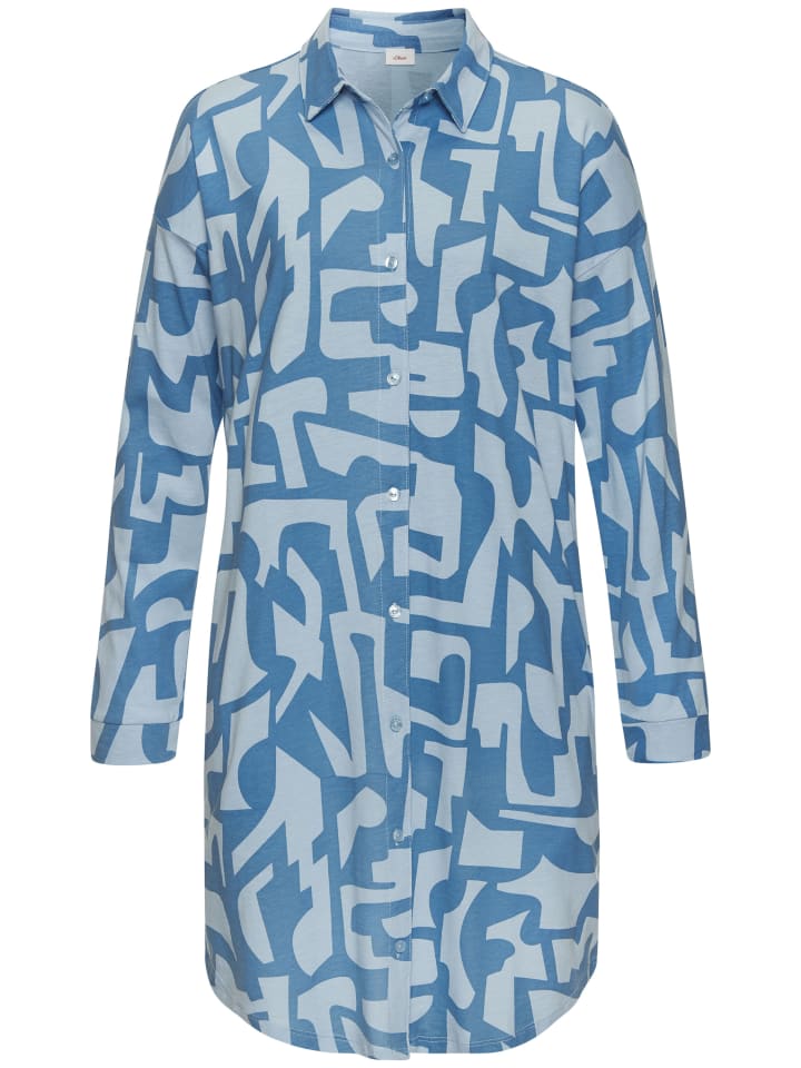 Ночная рубашка светло-голубого цвета с синим узором s.Oliver
Ночная рубашка светло-голубого цвета с синим узором s.Oliver