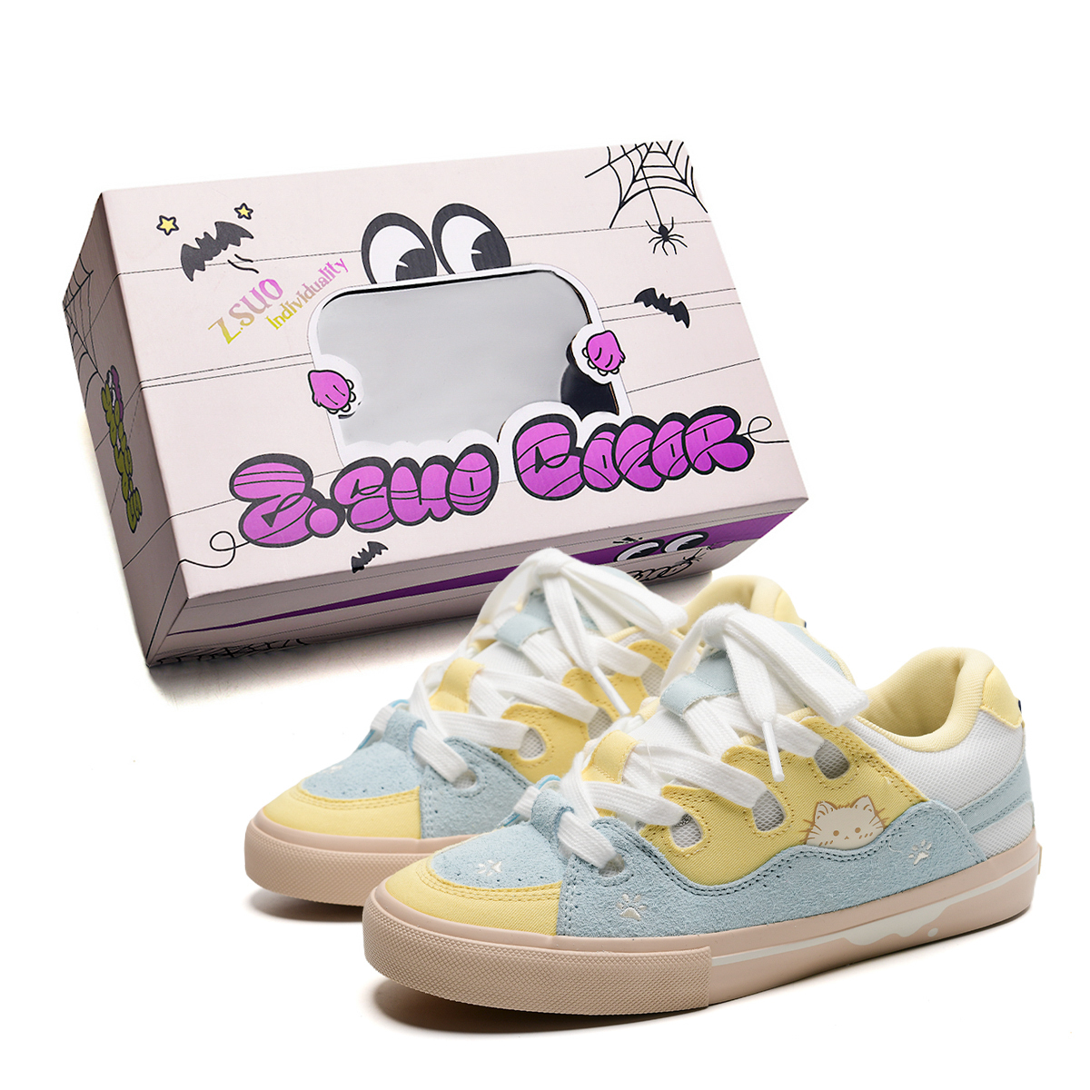 Z.SUO Абразивостойкие, легкие, дышащие, увеличивающие рост низкие скейтборд-кроссовки унисекс сине-желтые, цвет Blue Yellow
Z.SUO Абразивостойкие, легкие, дышащие, увеличивающие рост низкие скейтборд-кроссовки унисекс сине-желтые, цвет Blue Yellow