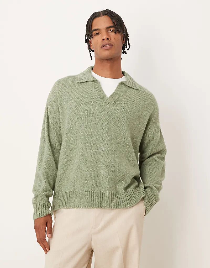 Супер-оверсайз-поло свободного кроя с вырезом на шее ASOS DESIGN в меланжевом цвете шалфейно-зеленого цвета
Супер-оверсайз-поло свободного кроя с вырезом на шее ASOS DESIGN в меланжевом цвете шалфейно-зеленого цвета