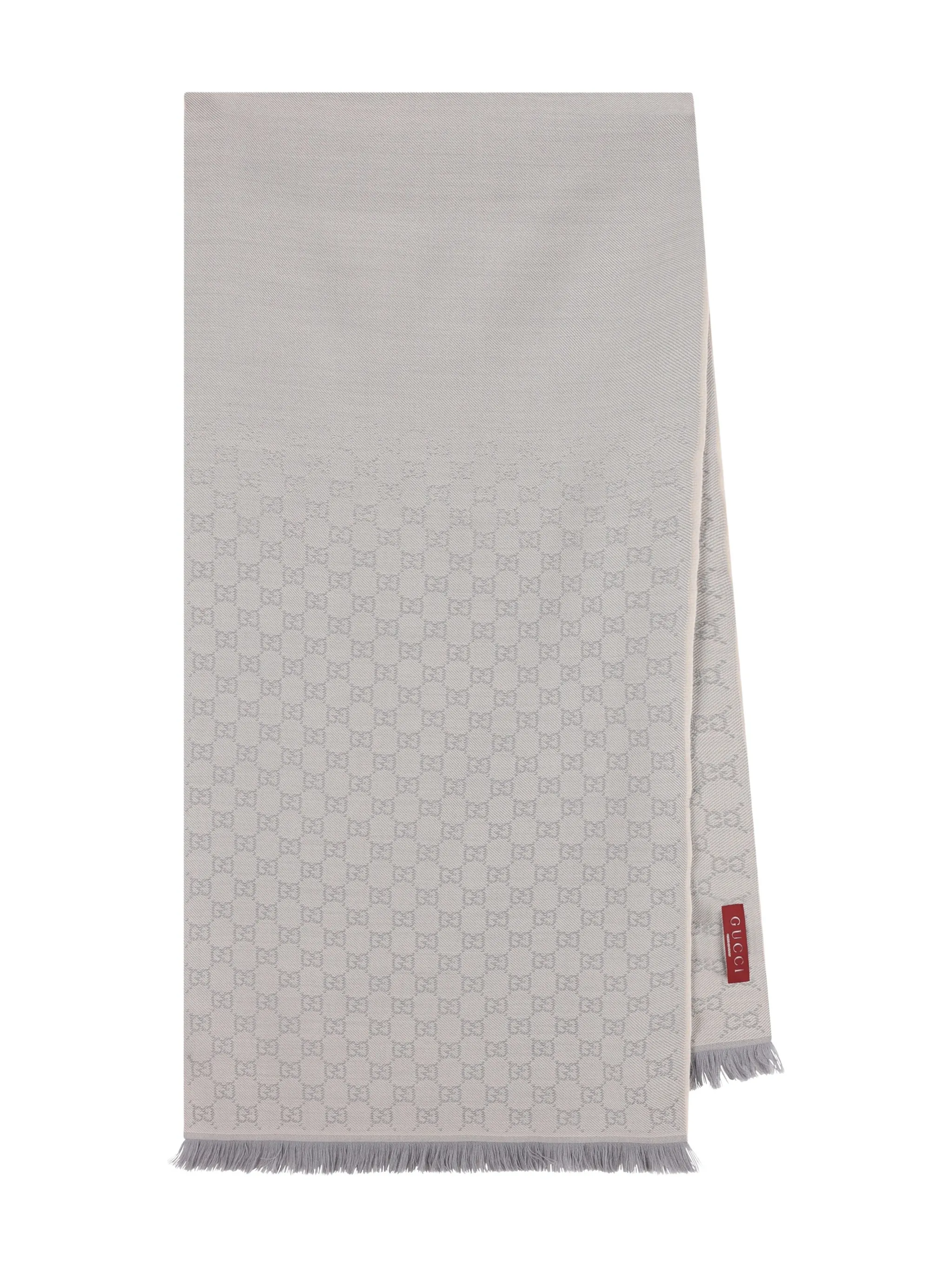 Жаккардовый шарф с бахромой Gucci, серый
Жаккардовый шарф с бахромой Gucci, серый